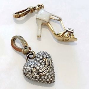 Juicy Couture Y2K Charms Bundle of 2 Heart and Shoe